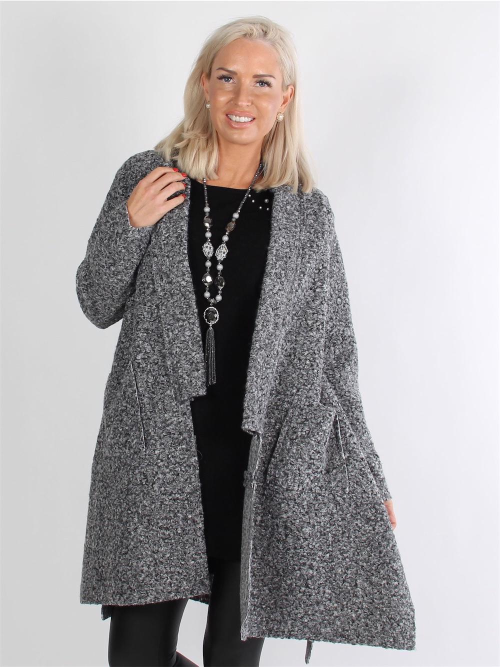 Desia - Sort blød cardigan med lommer